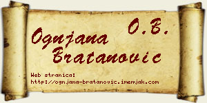Ognjana Bratanović vizit kartica